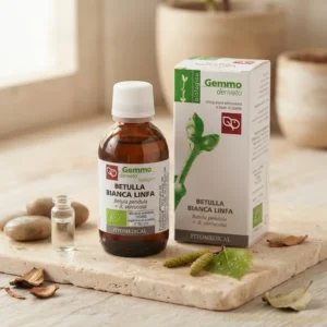 macerato glicerico di linfa di betulla fitomedical su tavolo