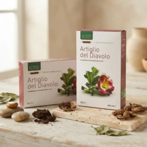 artiglio del diavolo ampolle senza alcool ligne de plantes su tavolo