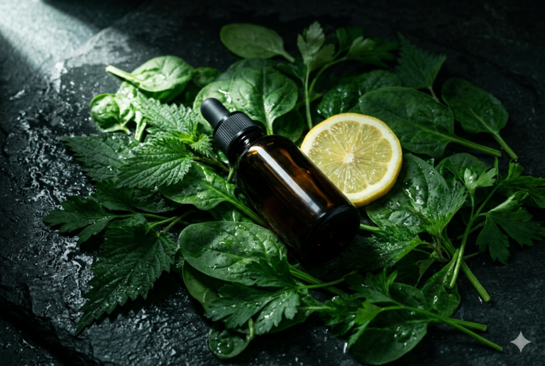 immagine boccetta 30 ml su foglie e limone