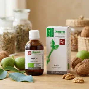 macerato glicerico di noce fitomedical su tavolo