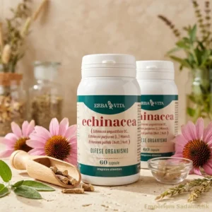 echinacea capsule erba vita su tavolo