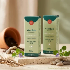 tintura idroalcolica di vischio erba vita su tavolo