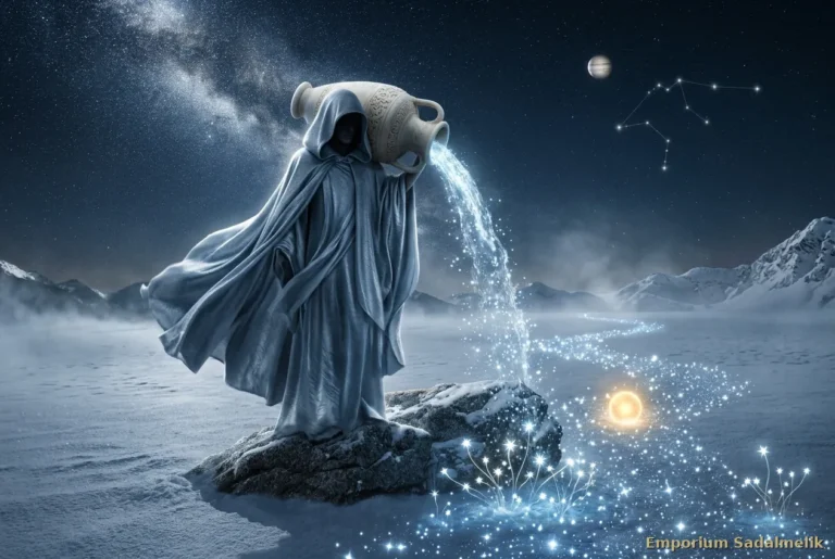 Il Portatore d'Acqua versa un fiume di luce sulla neve sotto il cielo d'inverno: la Seconda Notte Santa del Destino sotto l'Acquario, Emporium Sadalmelik