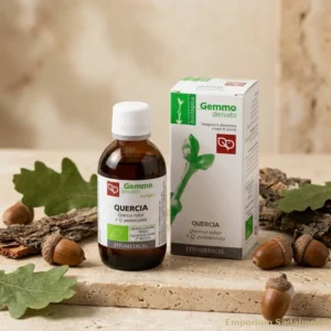 Macerato glicerico Quercia Fitomedical su tavolo