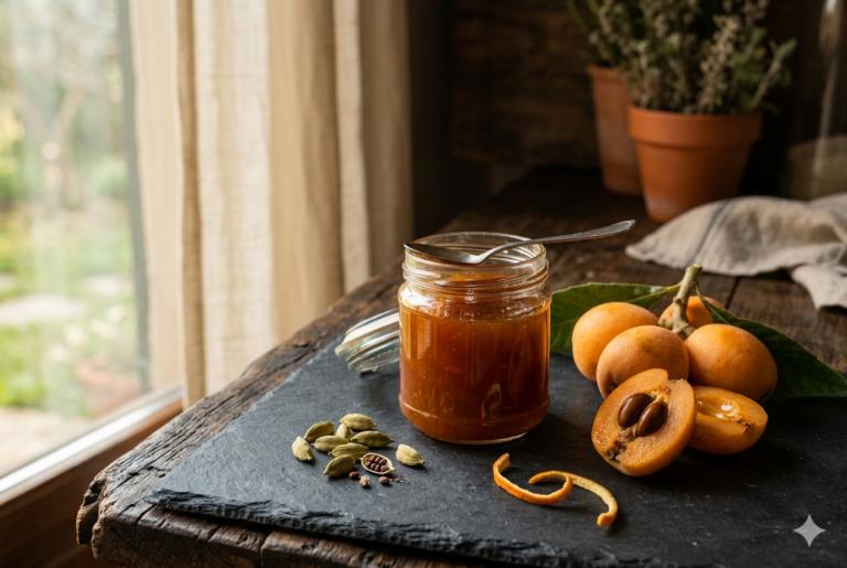 tavolo con composta di nespole