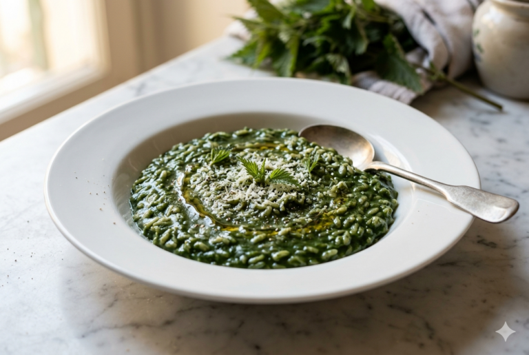 Risotto al brodo vegetale con ortica