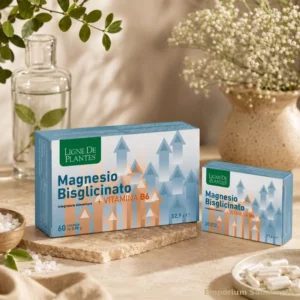 Magnesio Bisglicinato 60 capsule ligne de plantes su tavolo
