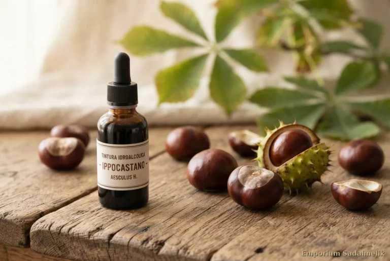 Semi lucidi di castagno d'India con tintura idroalcolica in bottiglia ambrata — proprietà benefici gambe pesanti Emporium Sadalmelik